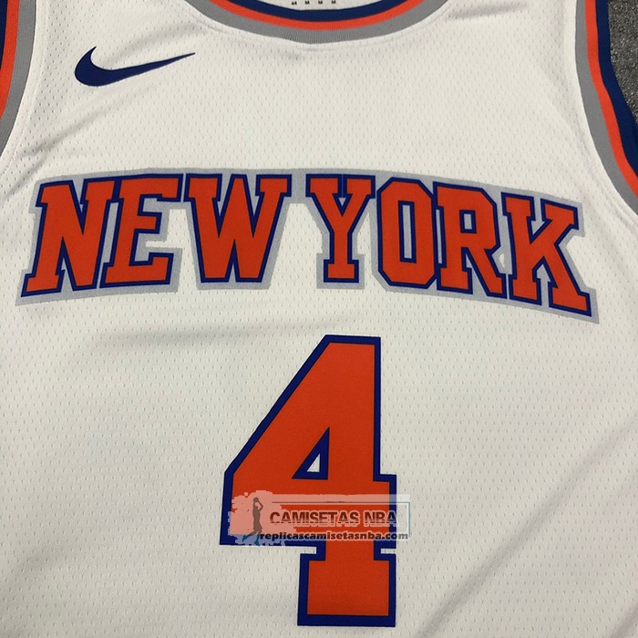 Camiseta New York Knicks Derrick Rose NO 4 Association Blanco
